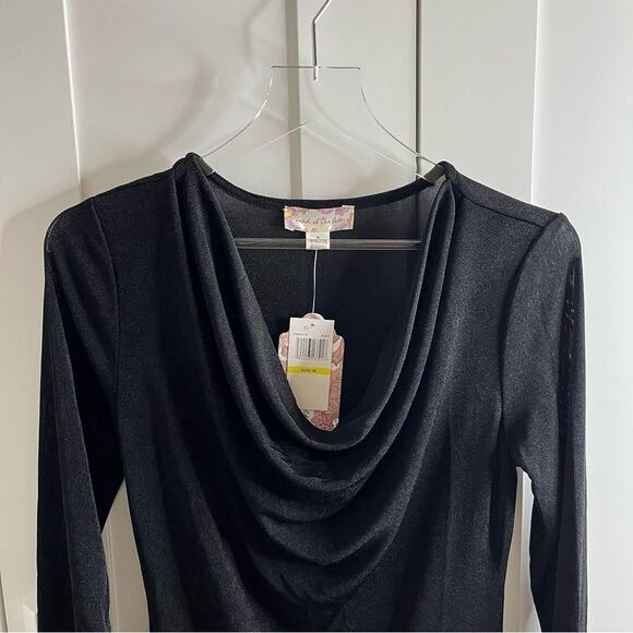 Band Of The Free Annabelle Black Cowl Neck Midi Dress NWT - Picture 7 of 14